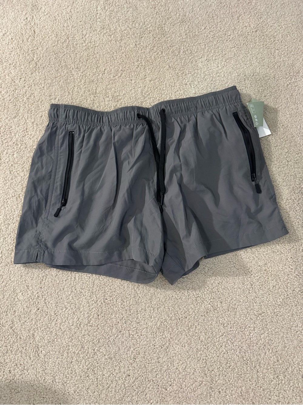 H&M Gray Men's Swim Trunks with Zip Pockets